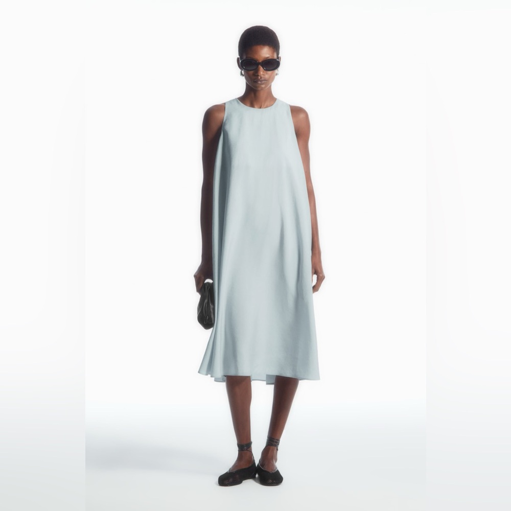 COS Racer Back Light Blue Midi Dress